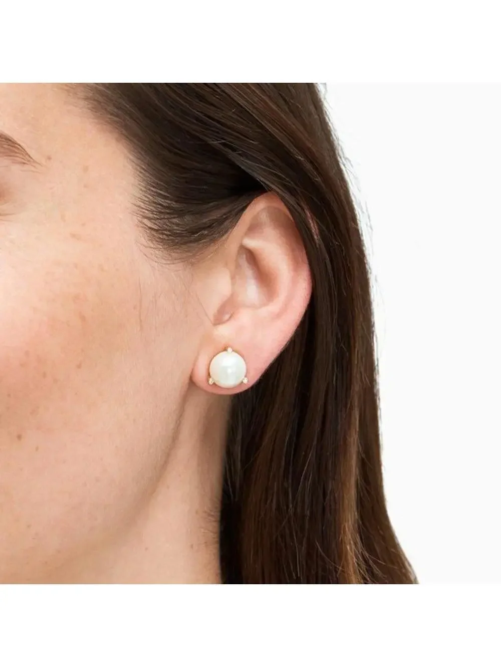 Kate Spade Rise and Shine Pearl Stud Earrings Large Cream